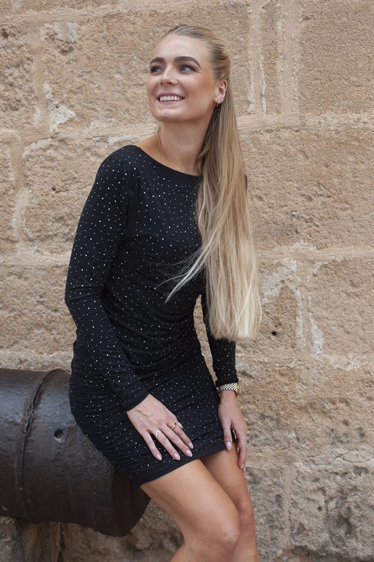 ALMA-LS-TURN-DRESS black simili