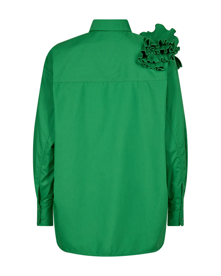Pleat frill shirt green