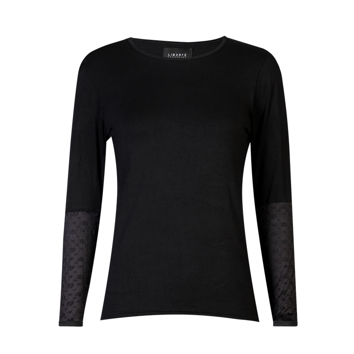 Isa ls lace sleeve blouse black small big heart