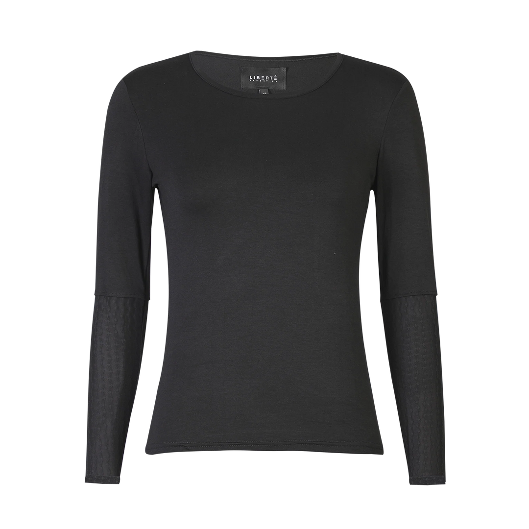 Isa ls lace sleeve black wavy lines