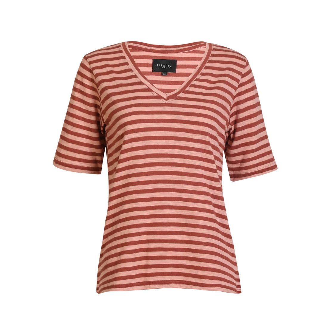Ulla SS vneck stripe-tshirt