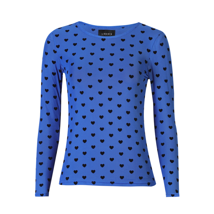 Mesh electric blue flock heart