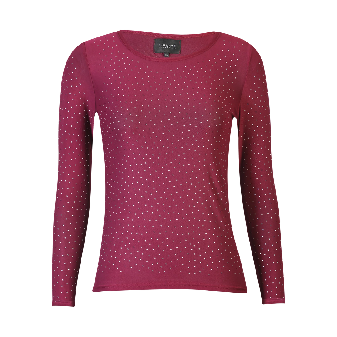 Mesh Bordeaux diamond dot