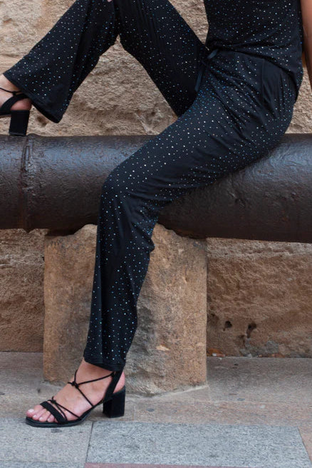 Alma wide pants black simili
