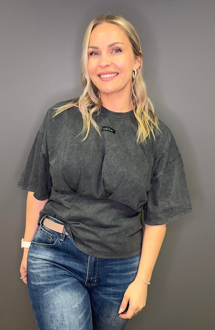 Romie acid pleat tee