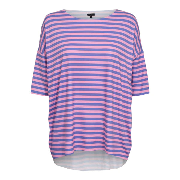 Alma T-shirt blue pink stripe