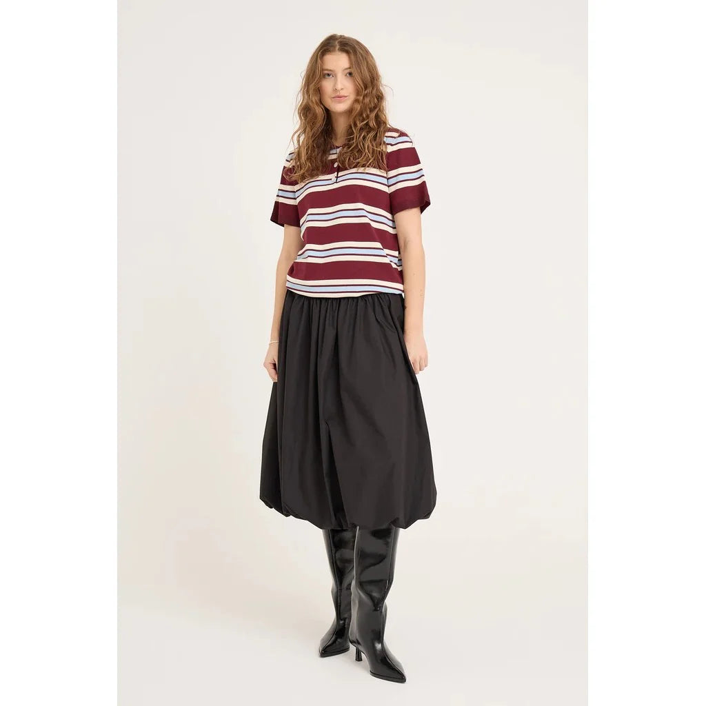 Polo stripe knit blouse
