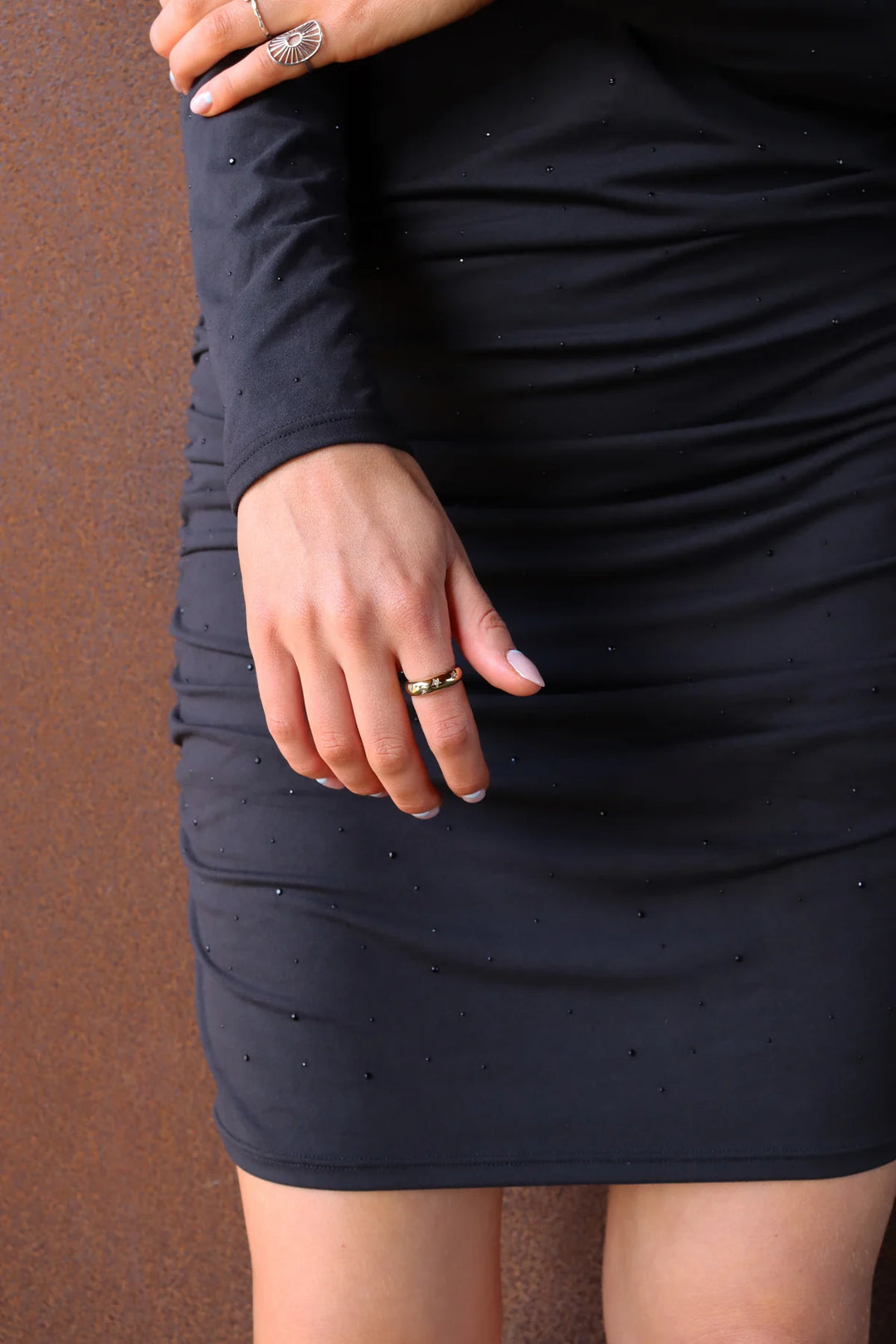 Alma long dress Black simili