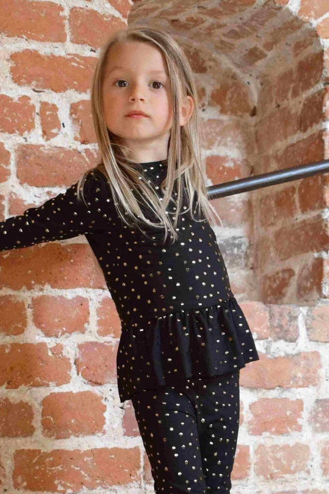 Alma ls frill black gold heart