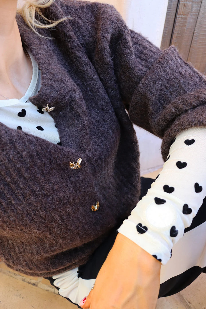 Fro neck cardigan