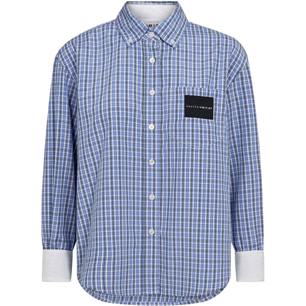 Contrast color checj shirt