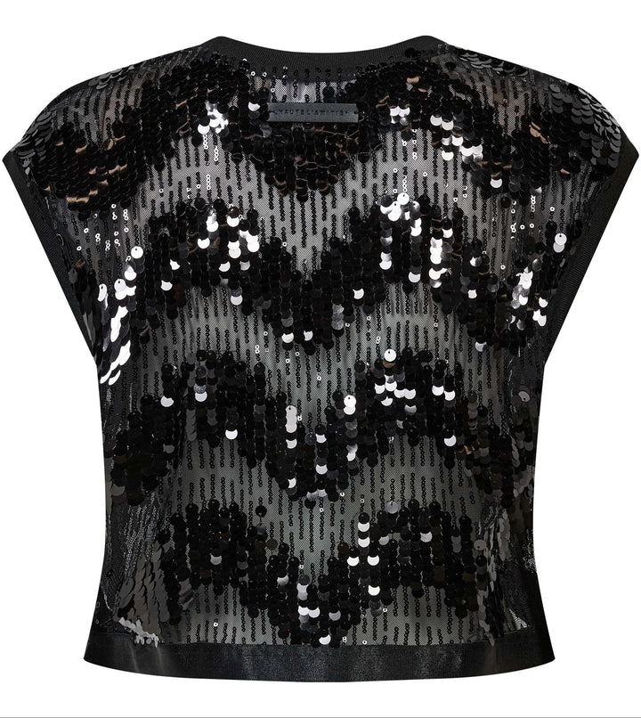 Mirror sequin crop top