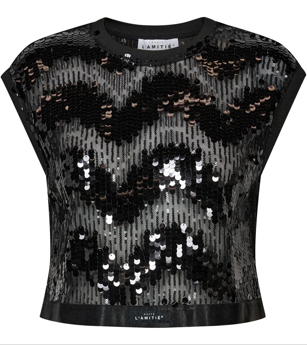 Mirror sequin crop top