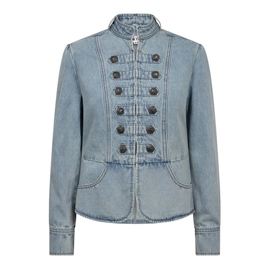 Bleached denim uniform jacket