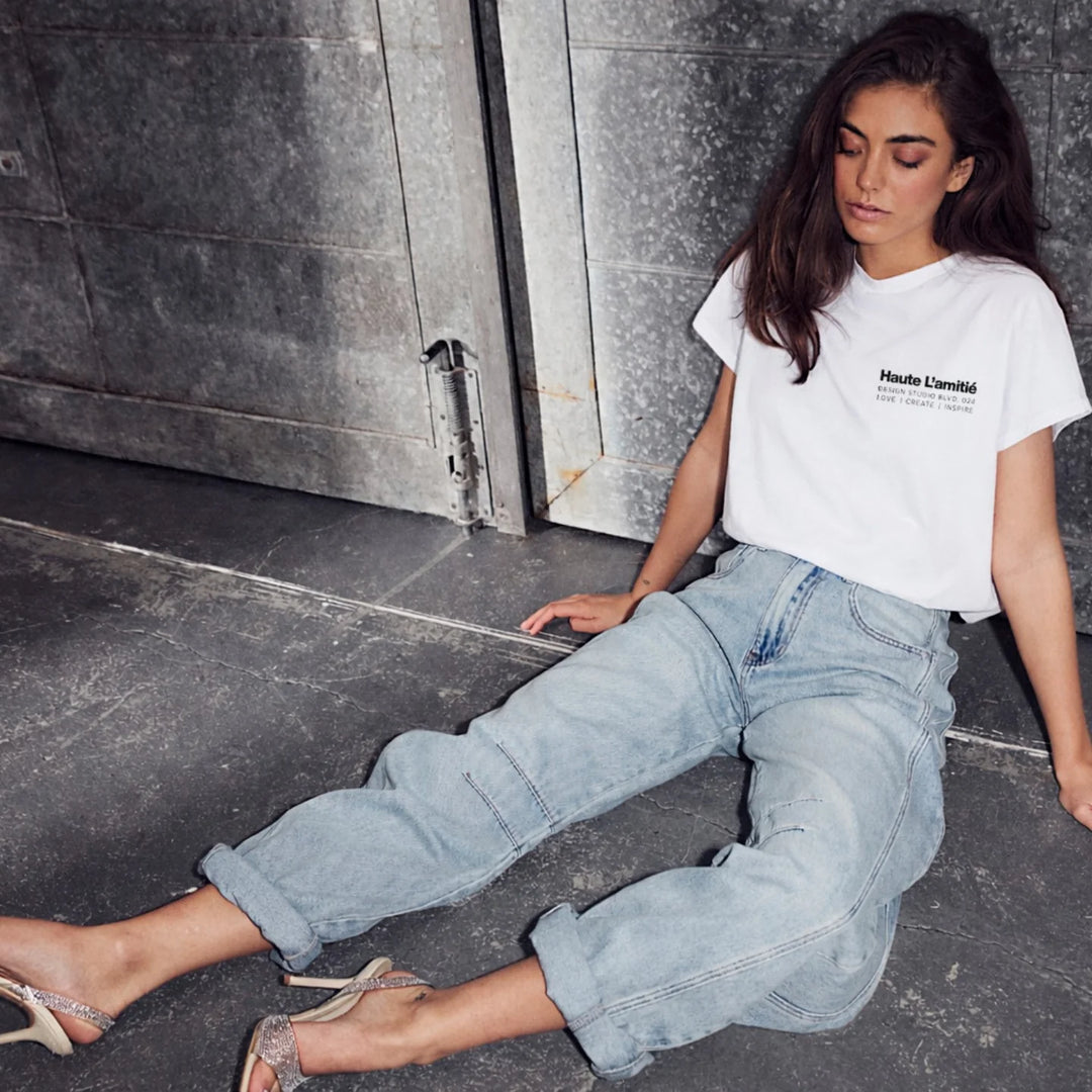 Drew barrel panel jeans