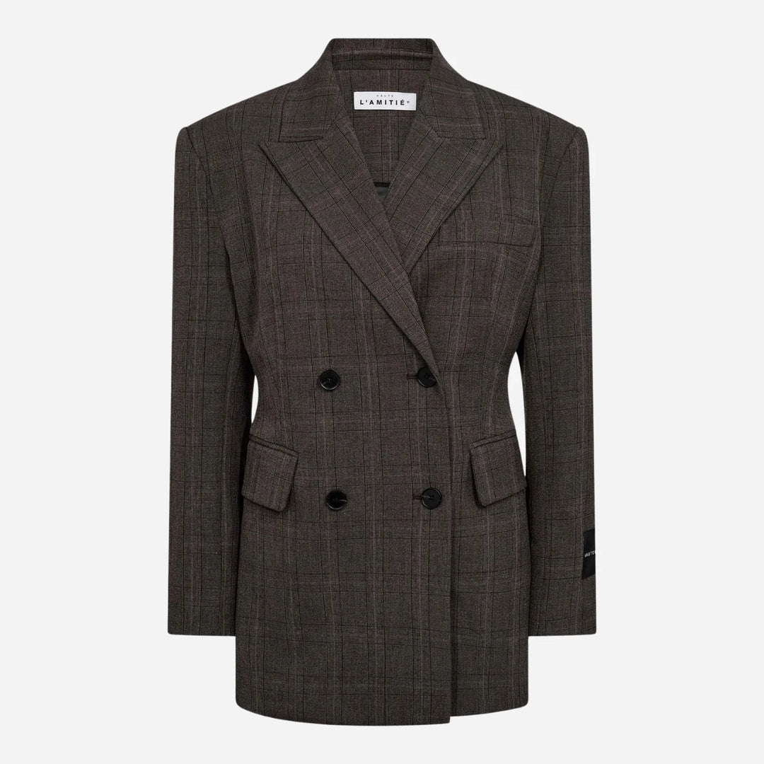 waist fit check blazer