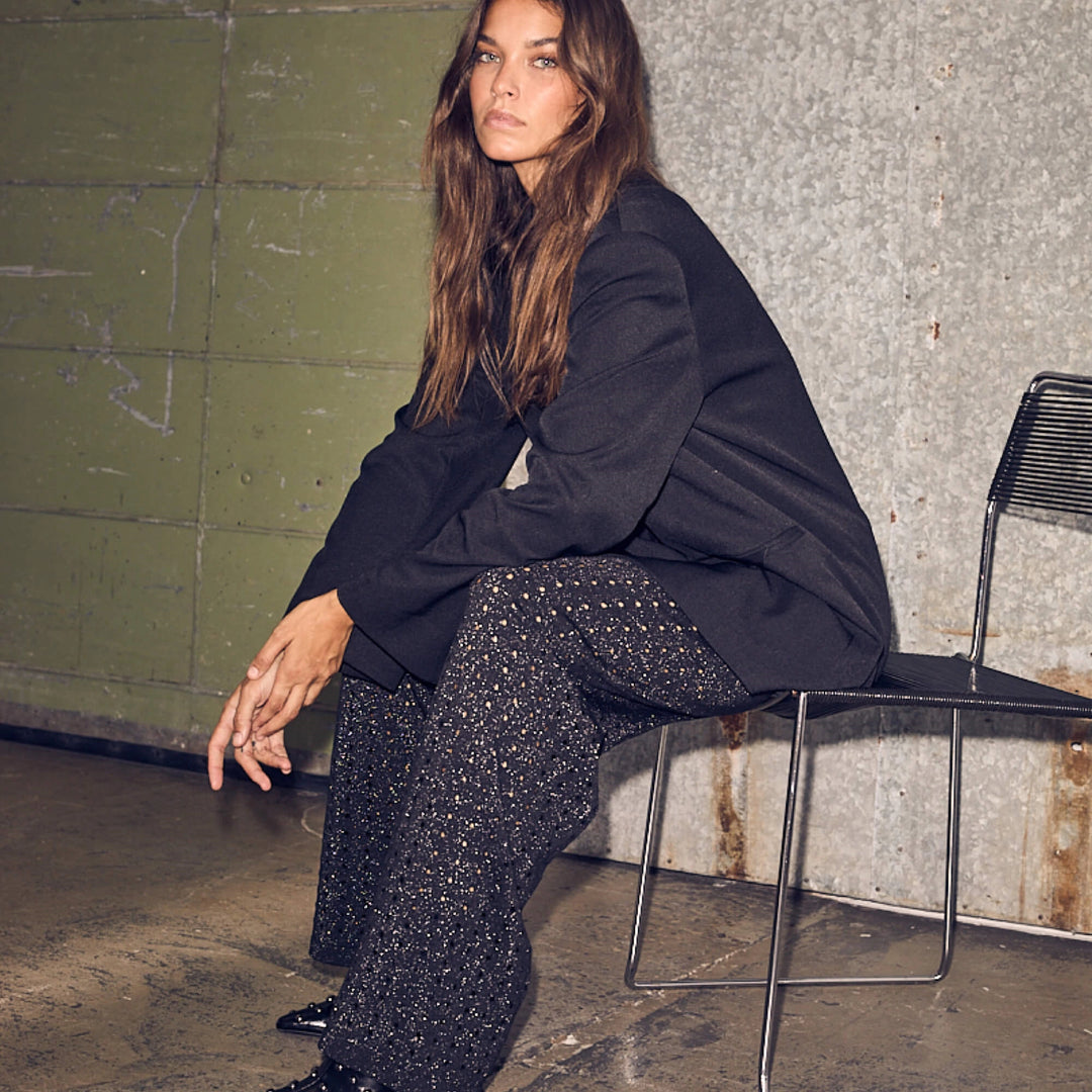 Hole Lurex knit pant