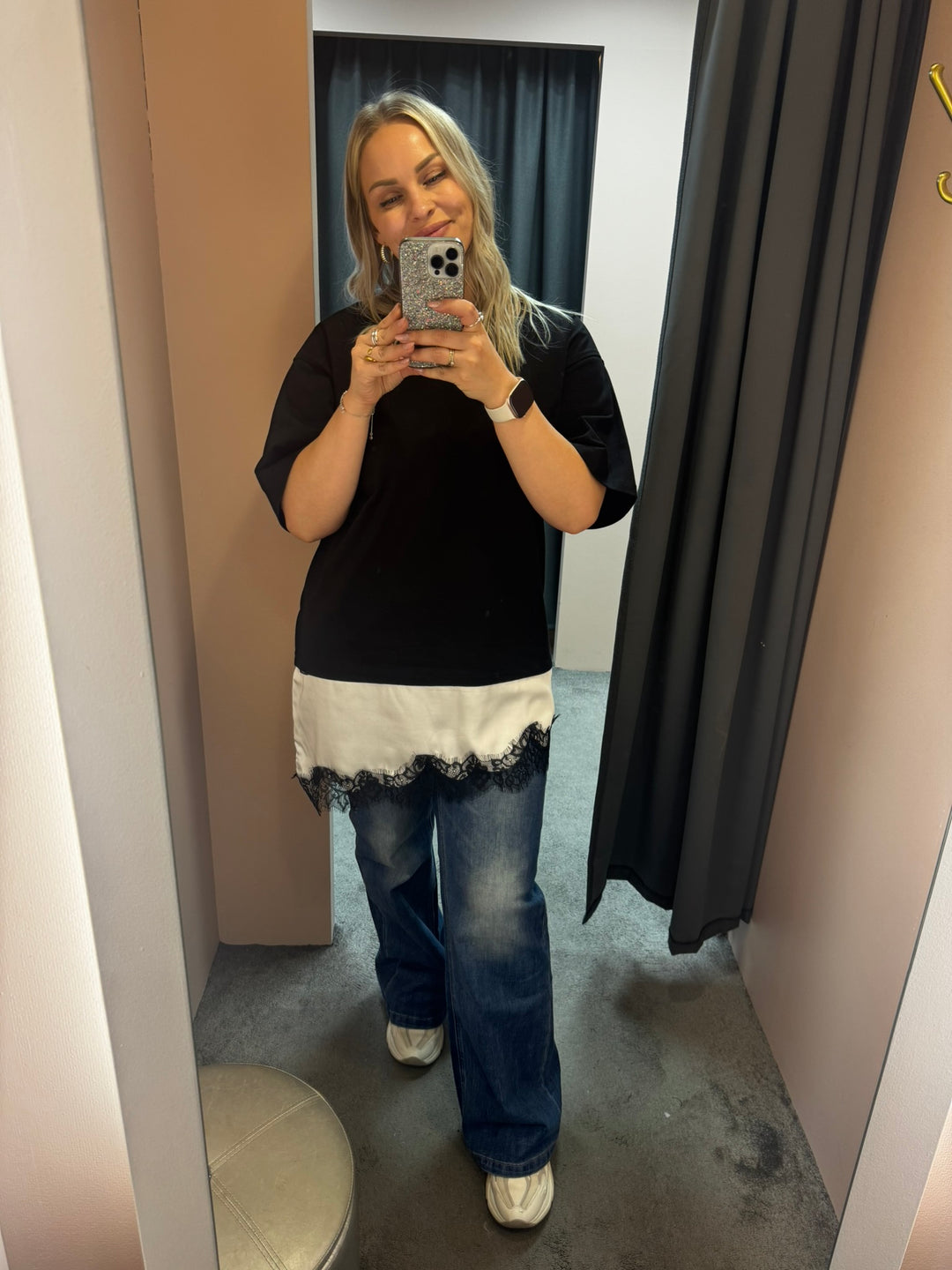 Loose mix lingerie  tee