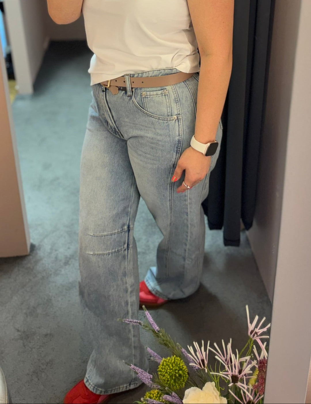 Drew barrel panel jeans