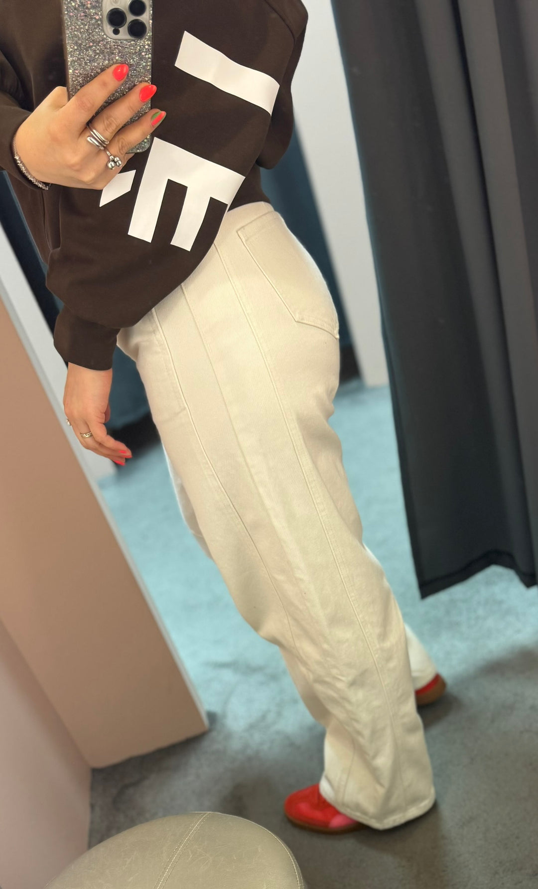 Drew barrel panel jeans