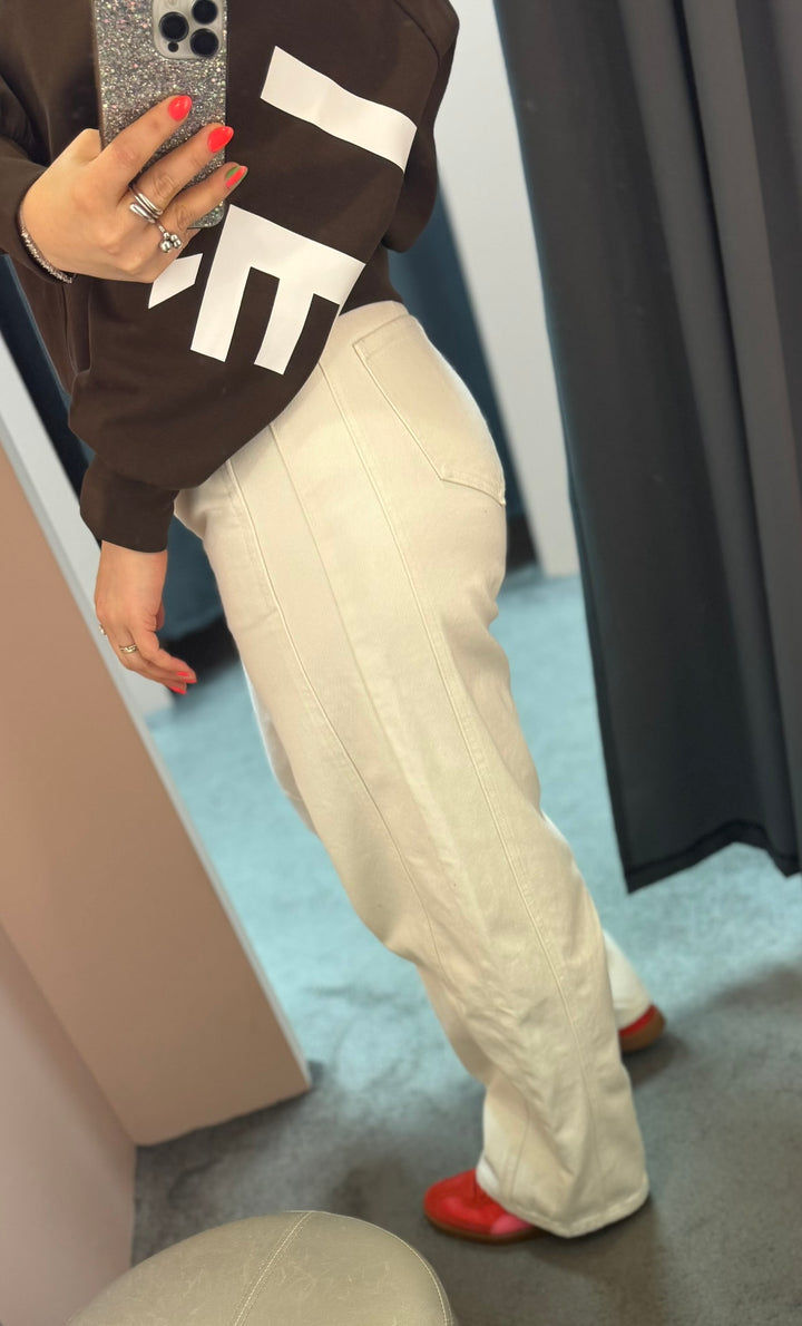 Drew barrel panel jeans