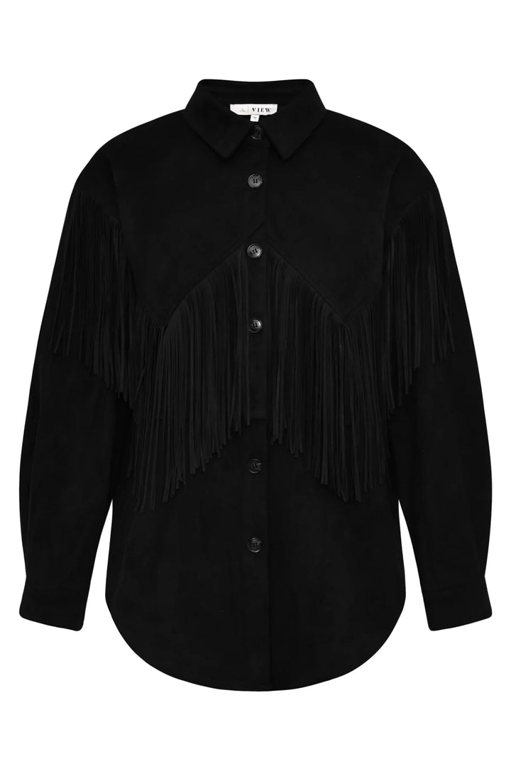 Suede fringe shirt
