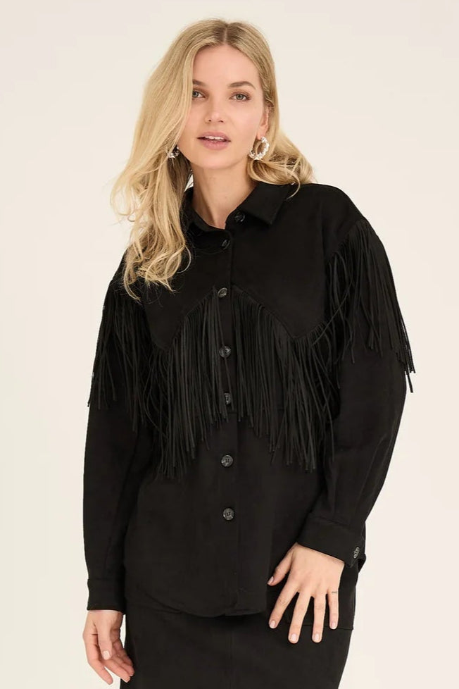 Suede fringe shirt