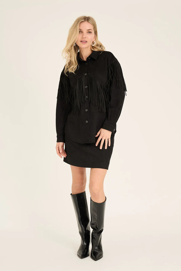 Suede fringe shirt