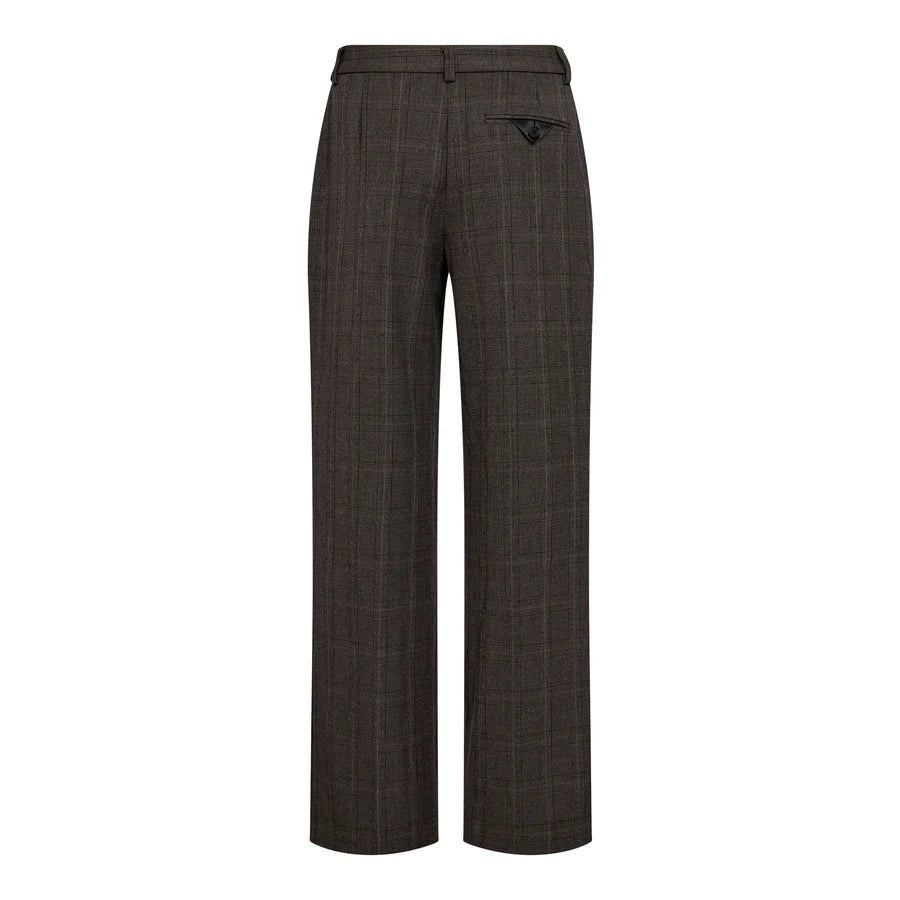check fit plain pant