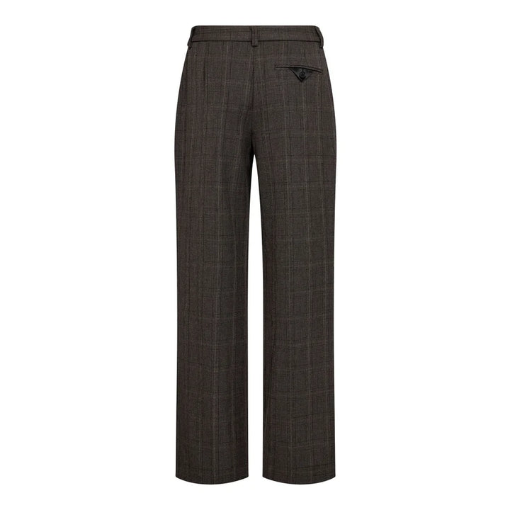 check fit plain pant