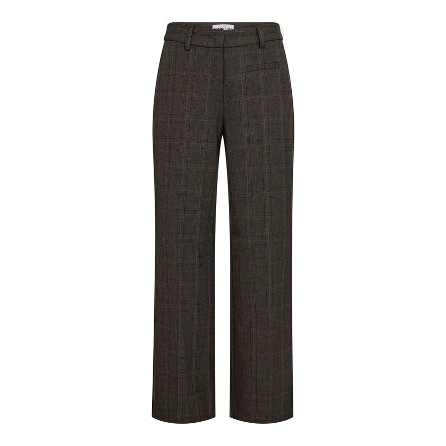 check fit plain pant