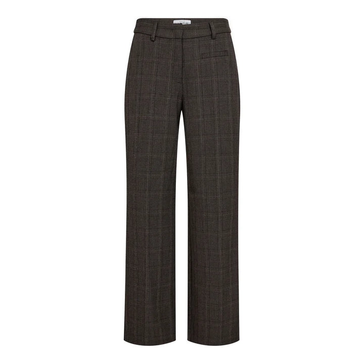 check fit plain pant