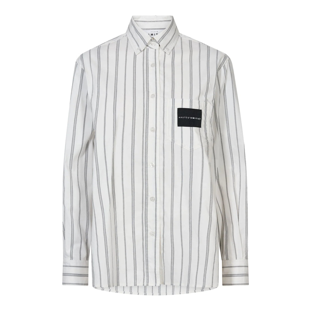 Crystal heart stripe shirt