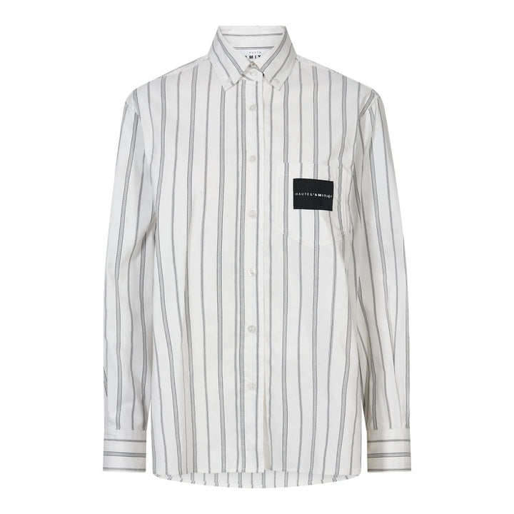 Crystal heart stripe shirt