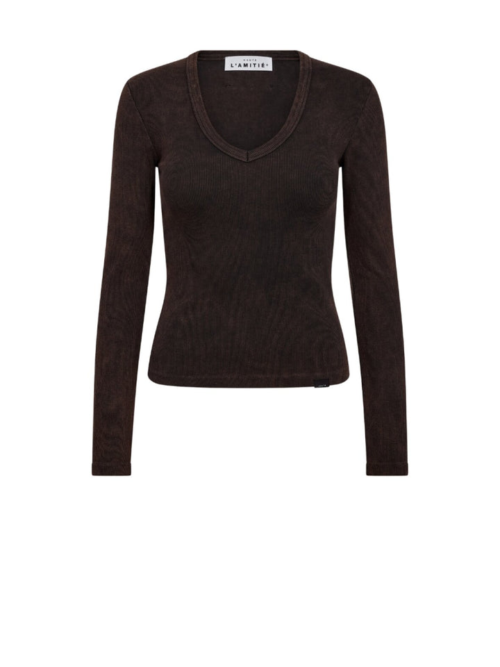 Deep V ls rib acid tee