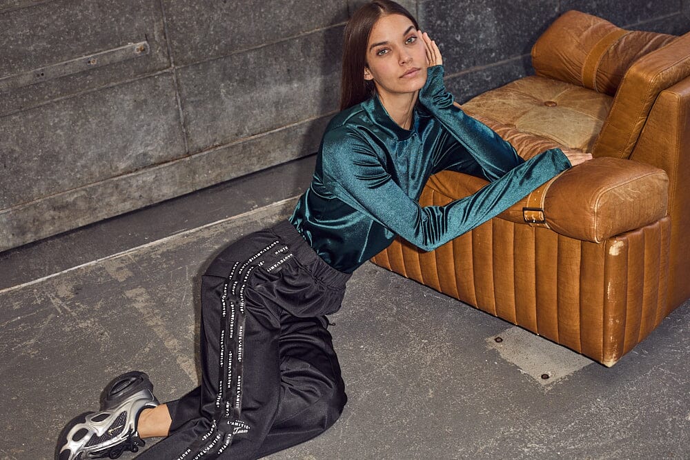 Logo tape track pant
