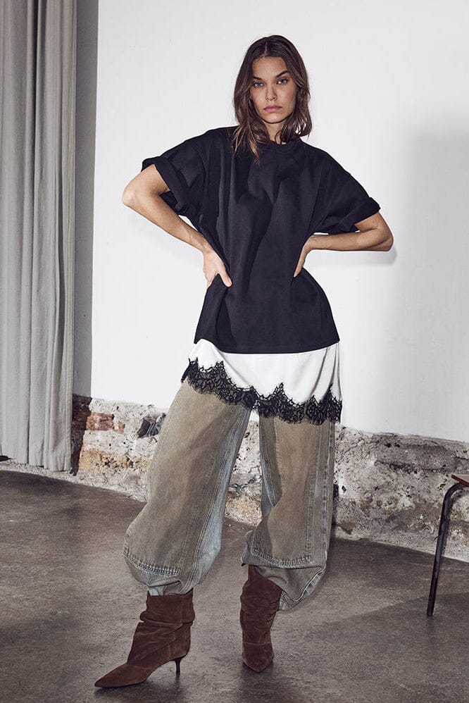 Loose mix lingerie  tee