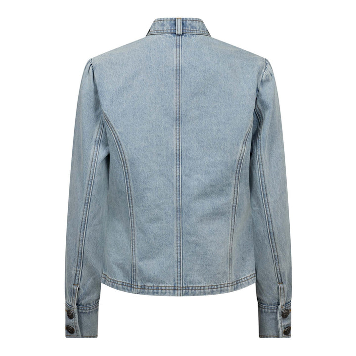 Bleached denim uniform jacket