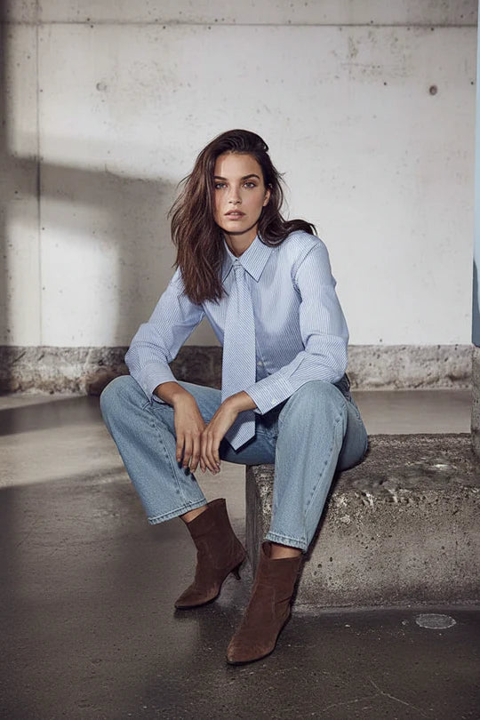 Emma tie stripe shirt